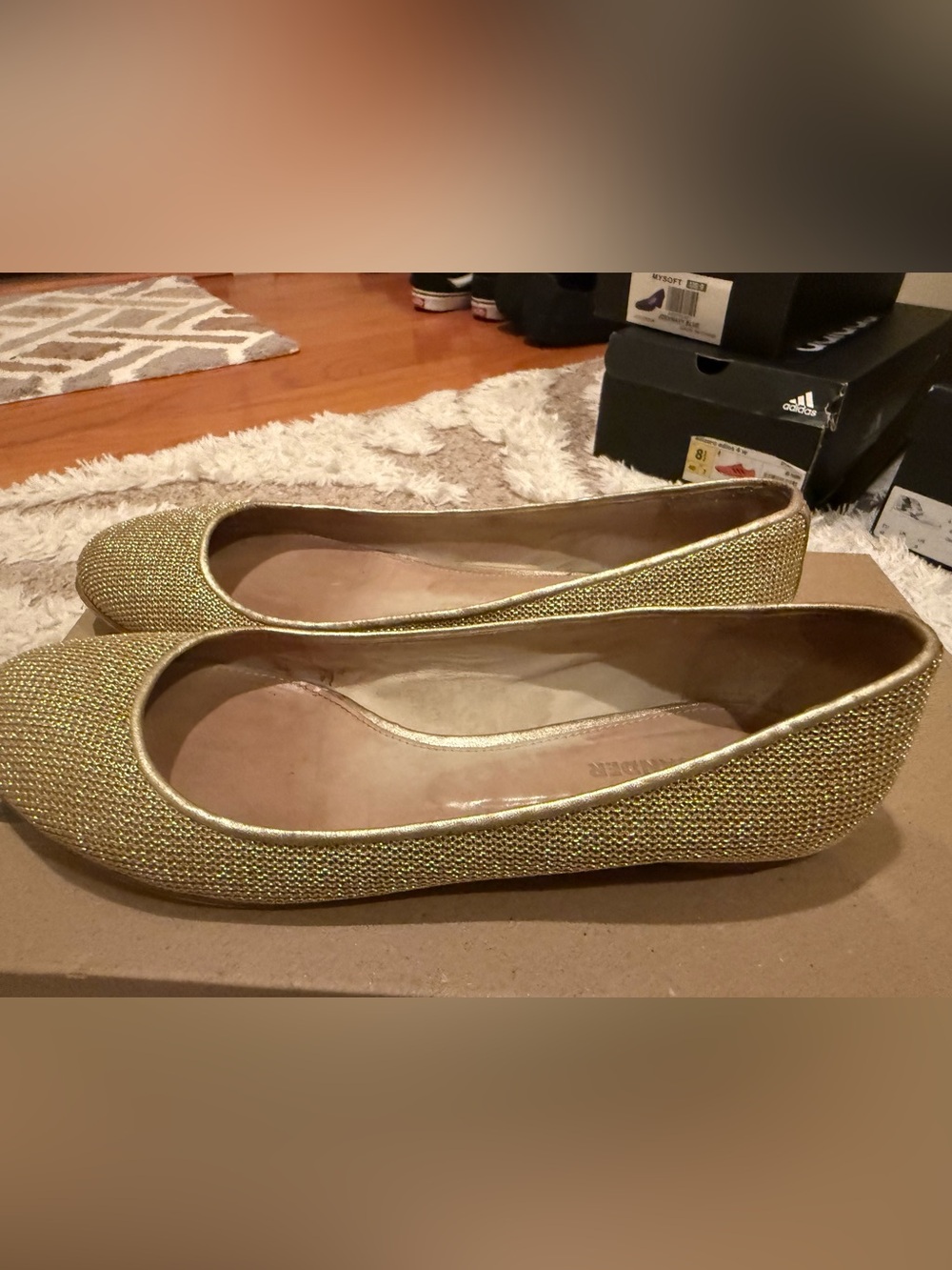 Gold Sparkle Women's Ballet Flats